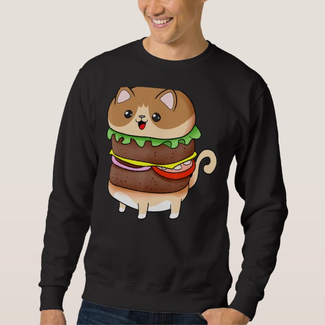 Sudadera Burger de gatos de comida (Anverso)