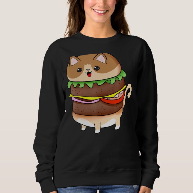 Sudadera Burger de gatos de comida (Anverso)