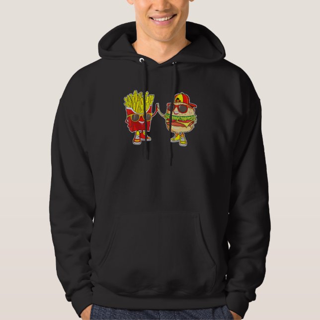 Sudadera Burger Y Fries Trendy Weird Bff Fast Food Who Lo (Anverso)