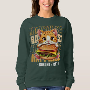Sudadera Burger Y Gatos Me Hacen Feliz