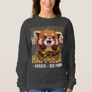 Sudadera Burger Y Pandas Rojos Me Hacen Feliz