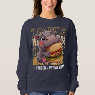 Sudadera Burger Y Pygmy Hippos Me Hacen Feliz