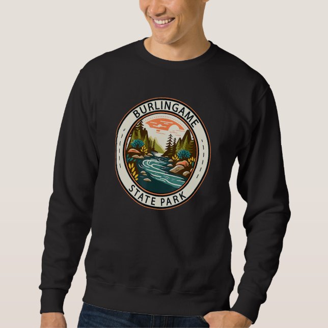 Sudadera Burlingame State Park Rhode Island Badge Vintage (Anverso)