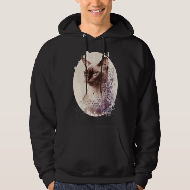 Sudadera Burmese Cat Japanese Cherry Blossom Sakura (Anverso)