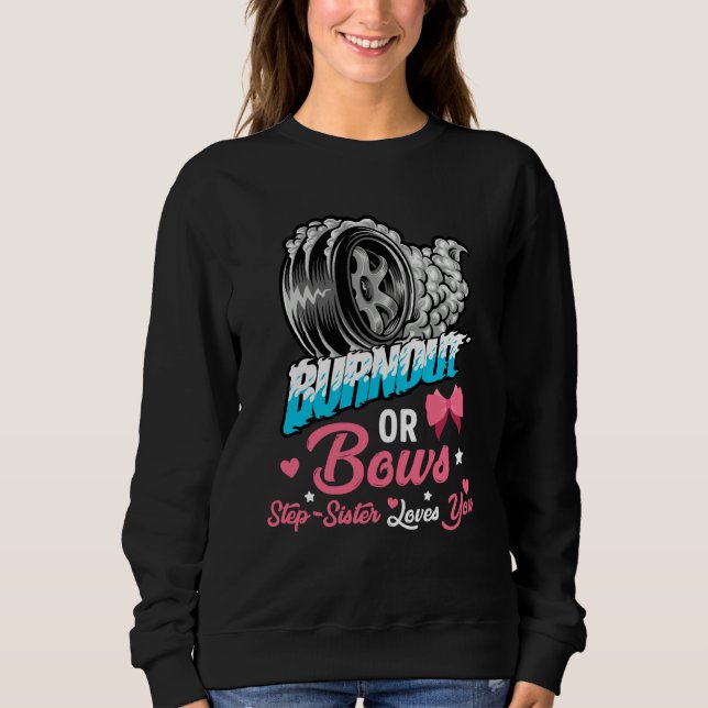 Sudadera Burnout or Bows Gender Reveal Baby Announcement St (Anverso)
