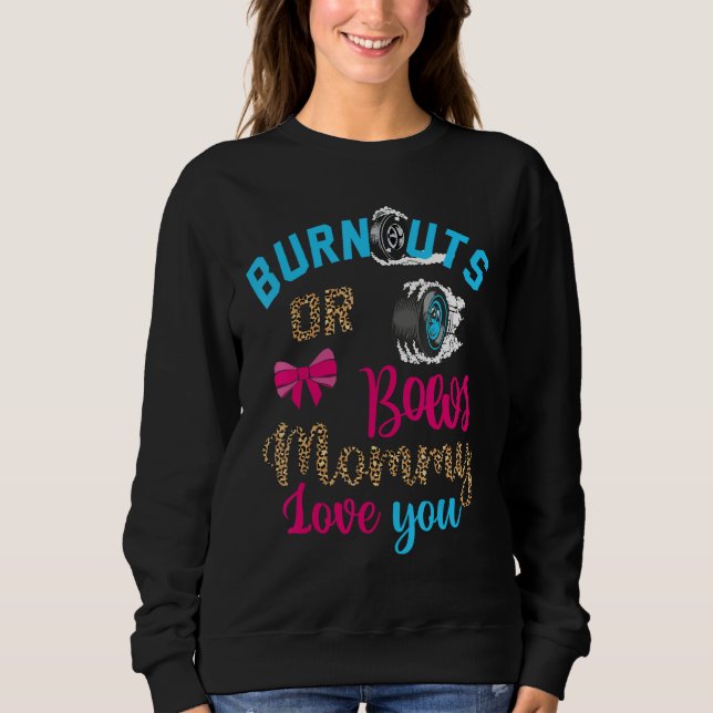 Sudadera Burnouts or Bows Baby Gender Reveal Mommy Loves Yo (Anverso)