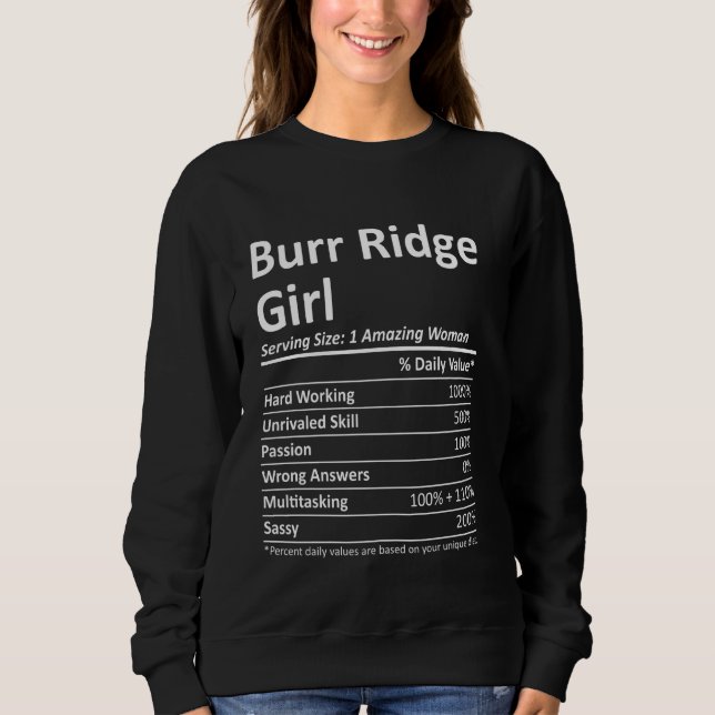 Sudadera Burr Ridge Chica Il Illinois Funny City Home Roots (Anverso)