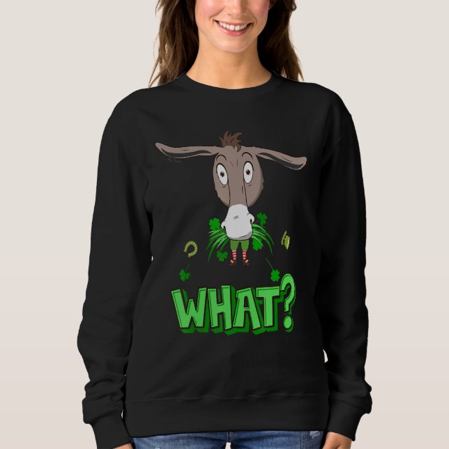Sudadera Burro Cheeky come Leprechaun Irlandés St Patrick's (Anverso)