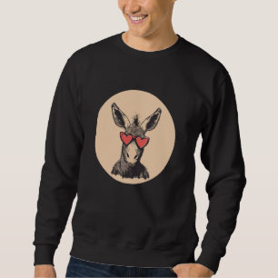 Sudadera Burro gracioso con traje de gafas de sol en forma