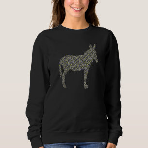 Sudadera Burro Lindo Flor de Margarita Silueta Granja Lejan