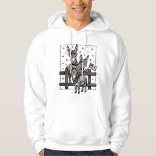 Sudadera Burros Patrióticos Diseño de Camiseta Vintage 4 de