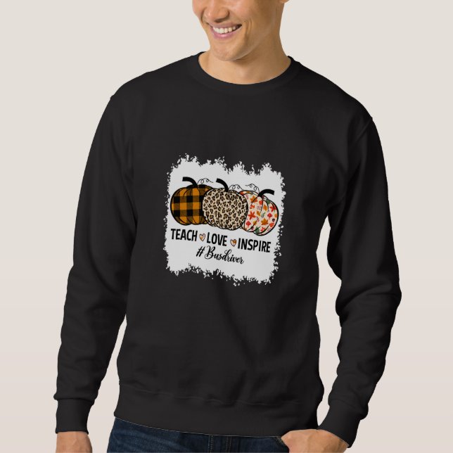 Sudadera Bus Driver Back To School Pumpkin Fall Teacher   (Anverso)