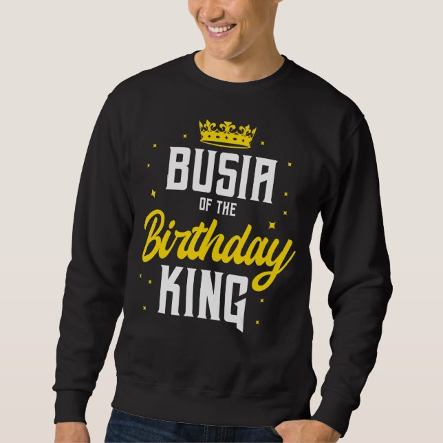Sudadera Busia Del Cumpleaños Rey Fiesta Crown Bday Celebr (Anverso)