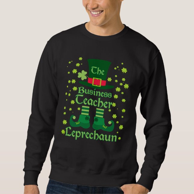 Sudadera Business Teacher Leprechaun Group Matching St Patr (Anverso)