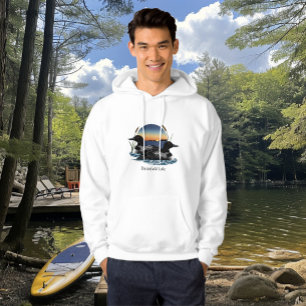 Sudadera Butterfield Lake Loon Pair White Hoodie
