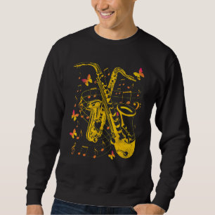 Sudadera Butterflies Music Notes: Músico de jazz saxofonist