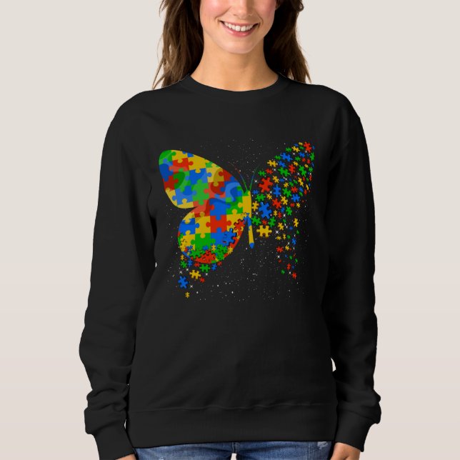 Sudadera Butterfly Autism Awareness Men Women Kids Autism A (Anverso)