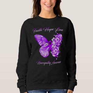 Sudadera Butterfly Faith Hope Love Neuropathy Awaration