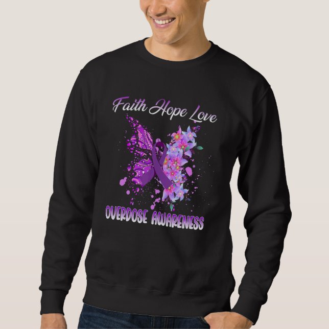 Sudadera butterfly Faith Hope Love overdose awareness  Wome (Anverso)