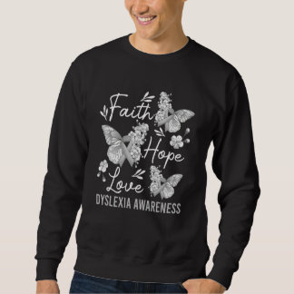 Sudadera Butterfly Faith Hope Love Ribbon Dyslexia Awarenes