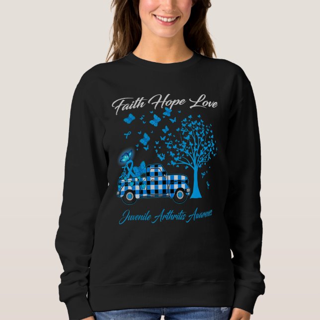Sudadera Butterfly Faith Hope Love Youth Artritis Aware (Anverso)