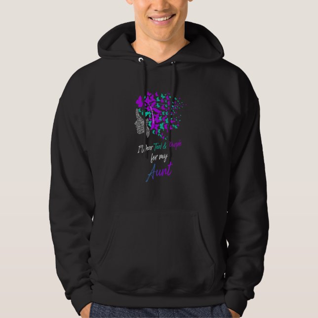 Sudadera Butterfly I Wear Teal & Purple For Aunt Suicide Pr (Anverso)