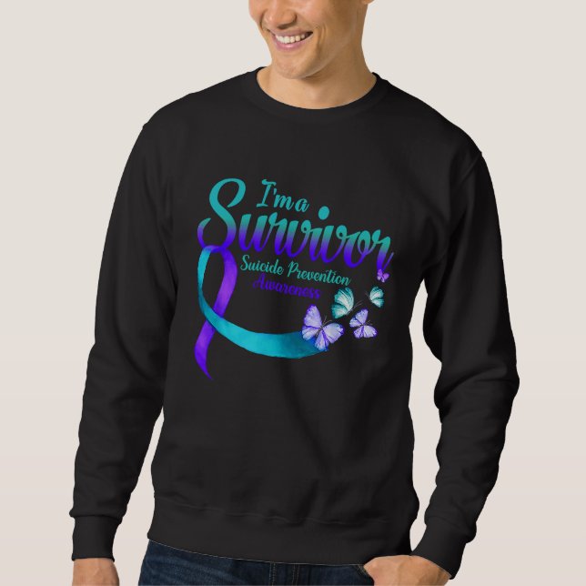 Sudadera Butterfly I'm A Survivor Suicide Prevention Awaren (Anverso)