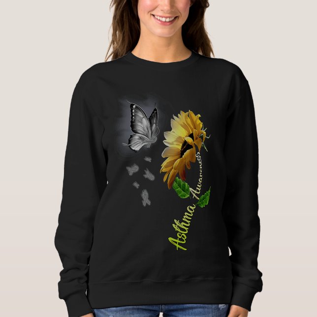 Sudadera Butterfly Sunflower Asthma Awareness (Anverso)