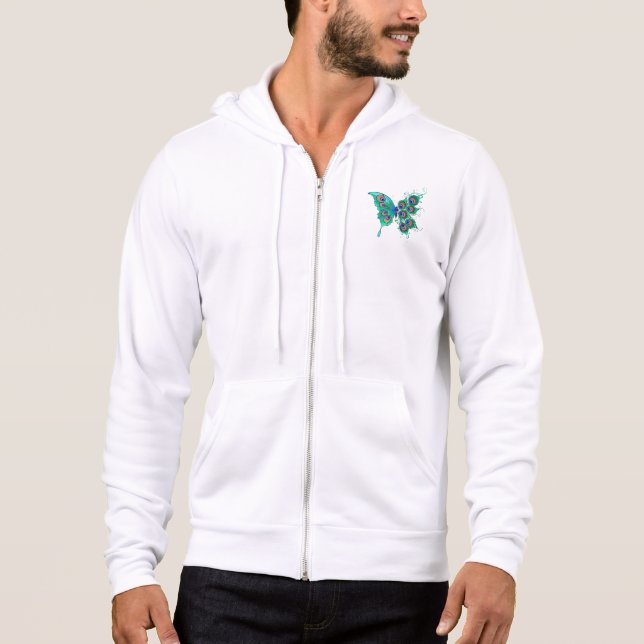 Sudadera Butterfly with Green Peacock Feathers (Anverso)