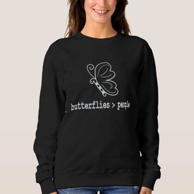 Sudadera Butterflys  Love Animals more than People (Anverso)