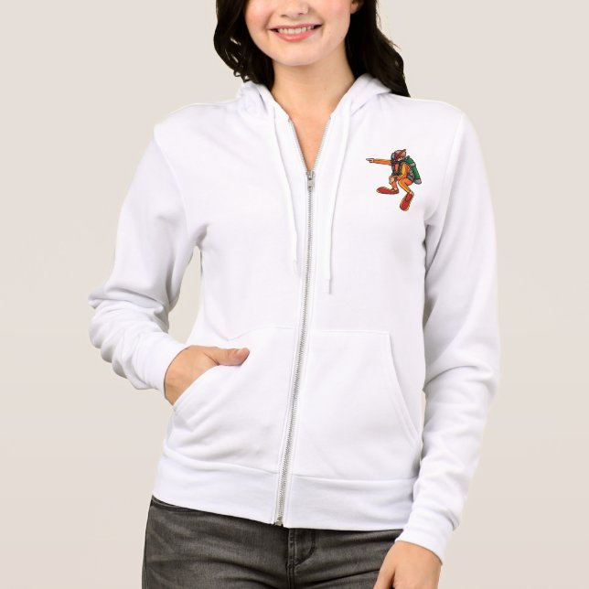 Sudadera Buzo con Traje de Neopreno Naranja Señalando (Anverso)