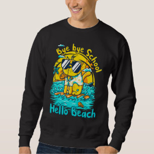 Sudadera Bye Bye School Hello Beach Surfing Cat El Último D
