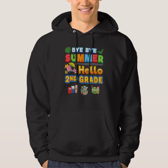 Sudadera Bye Goodbye Summer Hello 2nd Grade Back To School  (Anverso)