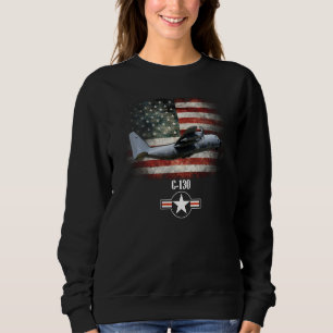 Sudadera C 130 Fuerza Aérea Bandera Estadounidense Patrióti