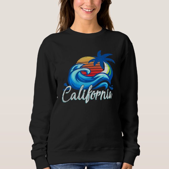 Sudadera Ca Beach Surfing Tropical Sunset Tropical Californ (Anverso)