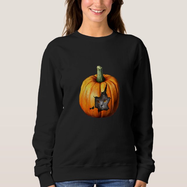 Sudadera Ca Hallowen Ca Pumpkin  Orange Cat (Anverso)