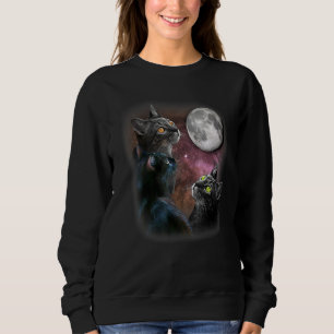 Sudadera Ca Three Cat Moon 3 Wolfs Cute Kitten