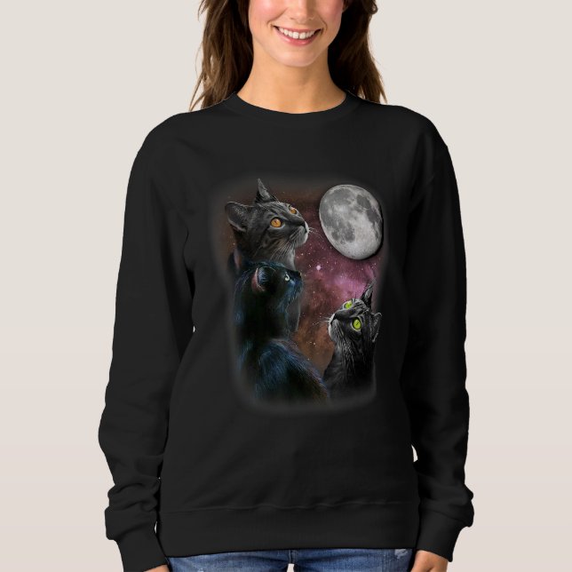 Sudadera Ca Three Cat Moon 3 Wolfs Cute Kitten (Anverso)