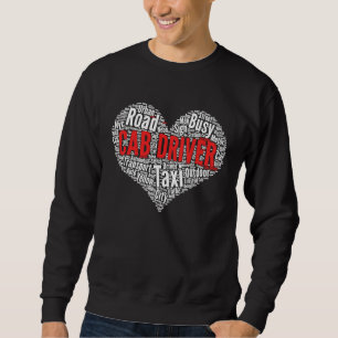 Sudadera Cab Controlador Forma Cardíaca Word Cloud Taxicab