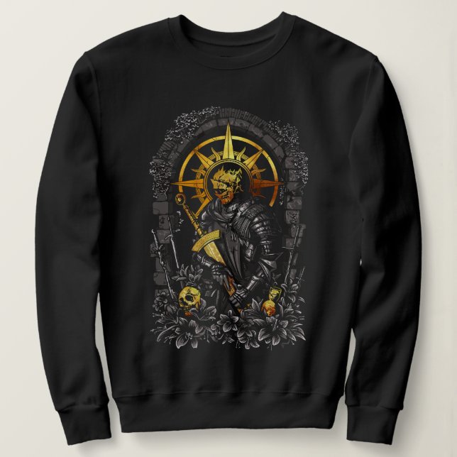 Sudadera Caballero Oscuro: El Guerrero en las Sombras (Anverso del diseño)