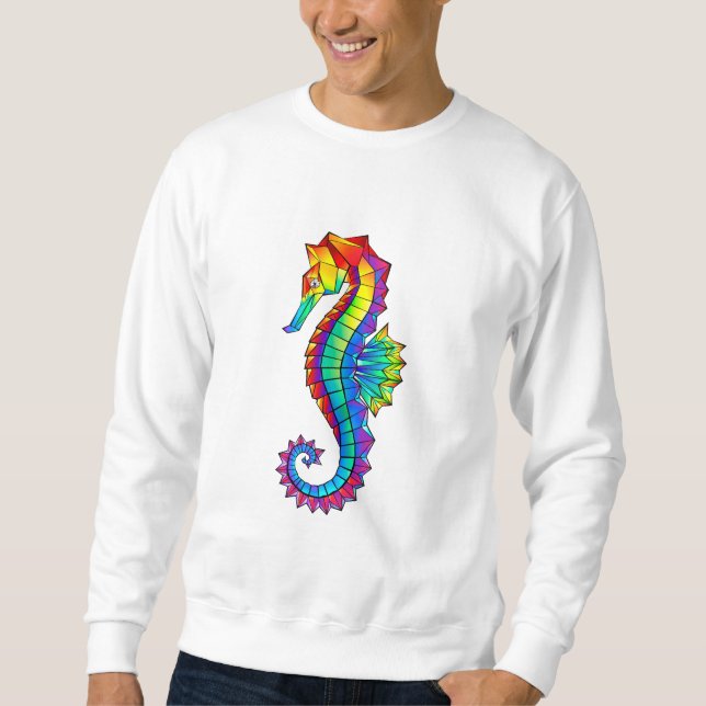 Sudadera Caballito de mar poligonal arcoíris (Anverso)