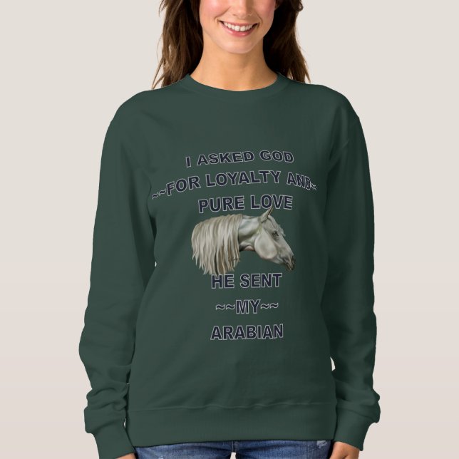 Sudadera Caballo Árabe Gris (Anverso)