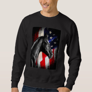 Sudadera Caballo Bandera Americana Caballo Montando Caballo