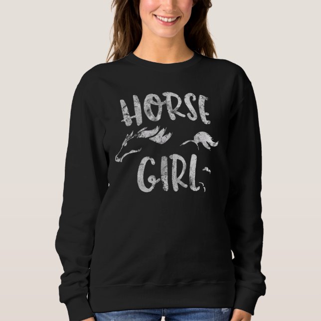 Sudadera Caballo Chica Caballo Riendo Ecuestre (Anverso)
