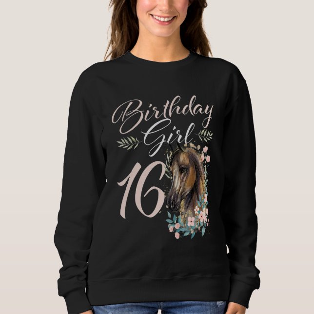 Sudadera Caballo Chica de cumpleaños 16 años (Anverso)