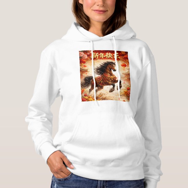 Sudadera Caballo chino, amantes de los caballos (Anverso)
