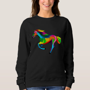 Sudadera Caballo Colorido Corriendo A Un Estilo Pop Gallop