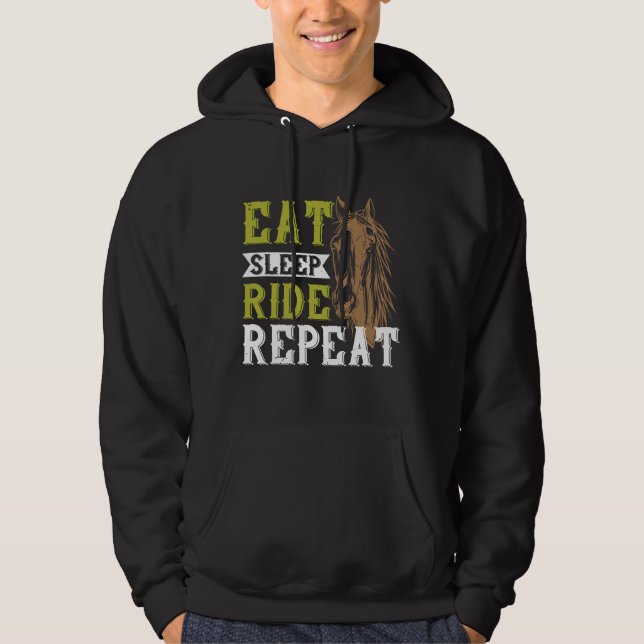 Sudadera Caballo - Comer el viaje de sueño de repetición (Anverso)