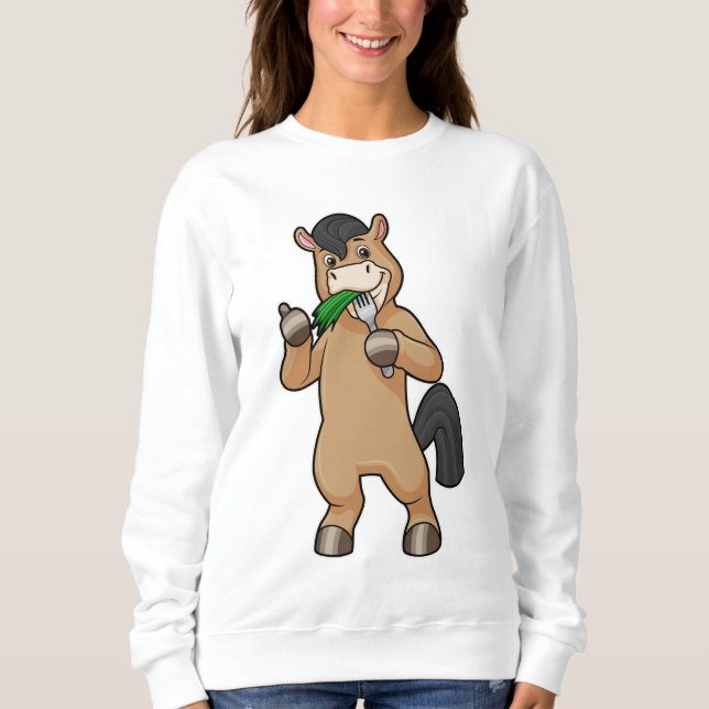 Sudadera Caballo comiendo vegan (Anverso)