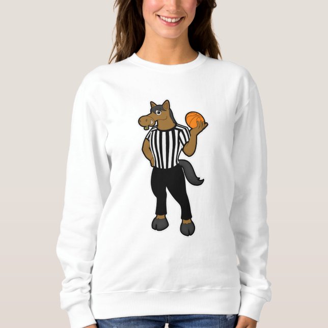Sudadera Caballo como árbitro con baloncesto e hilo (Anverso)